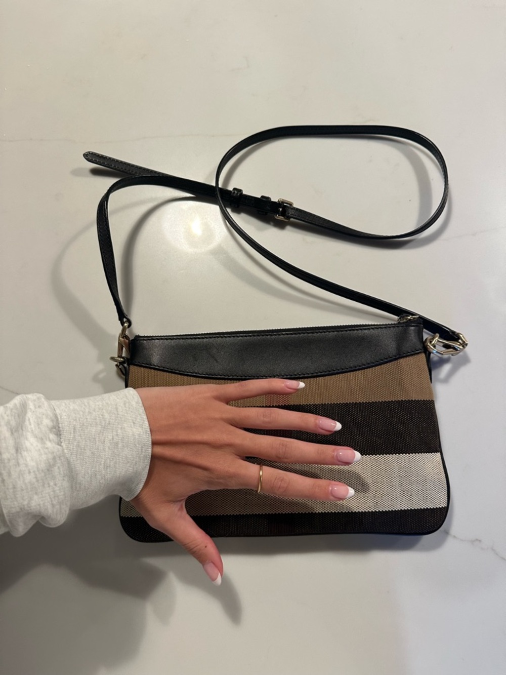 Burberry Canvas Check Peyton Crossbody - Picture 3 of 7